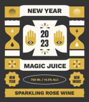 New Year Magic Juice - Wine Label