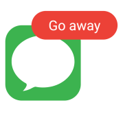 Go away text