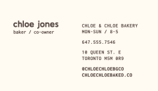 chloe & chloe - business card side b