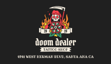 Doom Dealer Tattoo - Business card side A