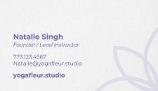 Yogafleur Studio - business card back