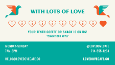 Love Dove Cafe - business card side b