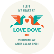 Love Dove Cafe - circle sticker