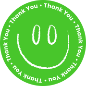 Smiley thank you - Circle sticker