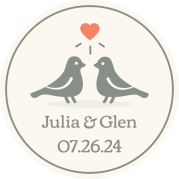 Julia & Glen - Circle Sticker