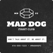 mad dog fight club rounded sticker