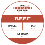 Borzino Family Butchers - Circle Label