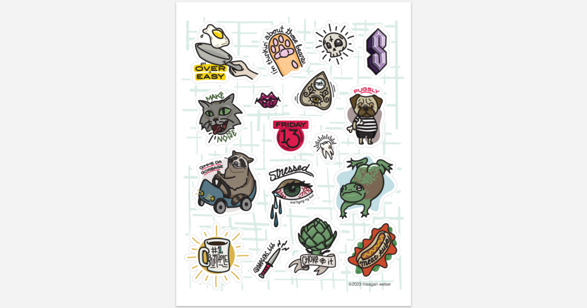 Friday the 13th Sheet Sticker Sheets Free shipping Sticker Mule