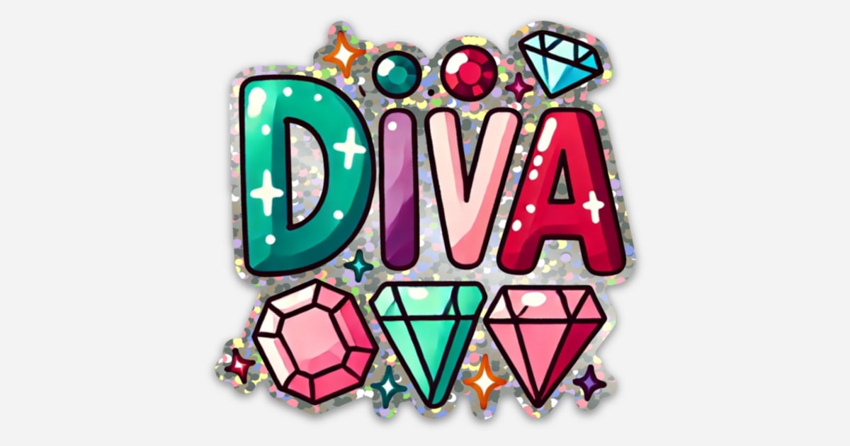Diamond Diva Glitter Sticker 3 x 2 87 quot by JoAnna Sorosiak Glitter