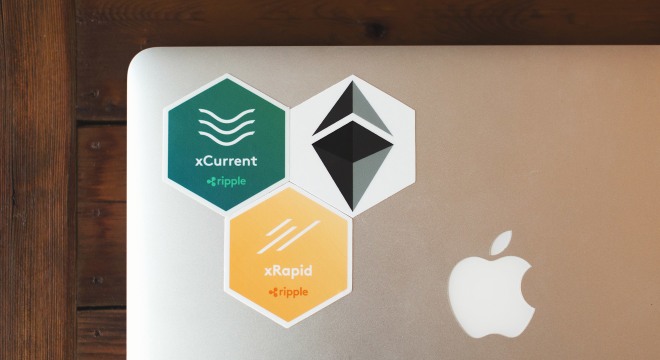 Custom hexagon cryptocurrency stickers