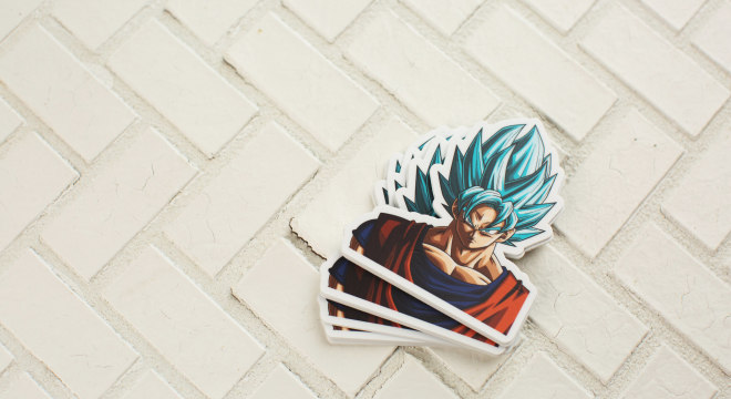 Custom anime sticker with spiky hair