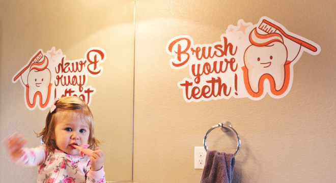 Custom bathroom wall decal for kids