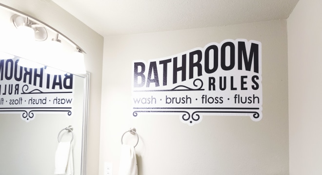 Custom bathroom wall decal