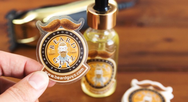 Beard oil sticker for bottles