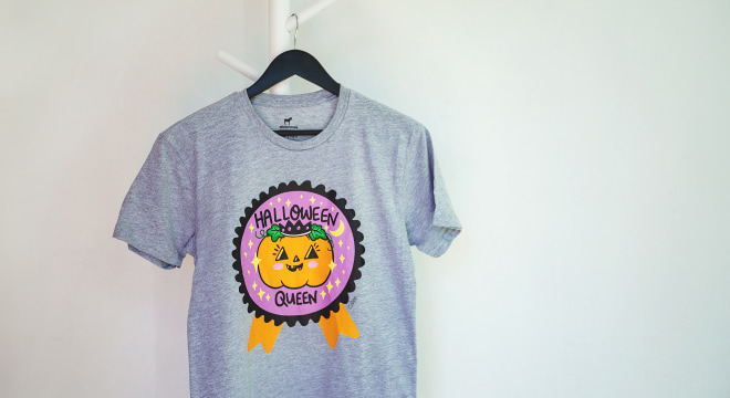 Halloween pumpkin queen gray custom t-shirt