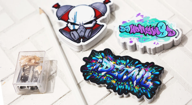 Die cut custom graffiti stickers