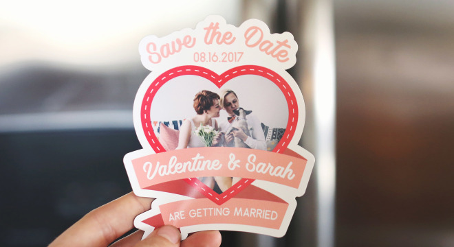 Die cut magnets for weddings