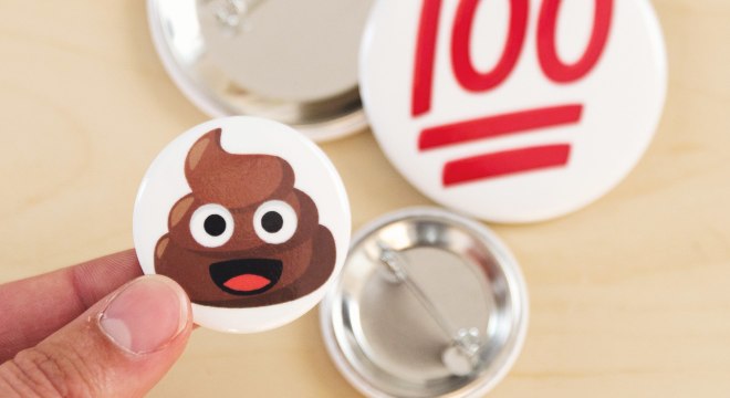 Custom emoji button pins