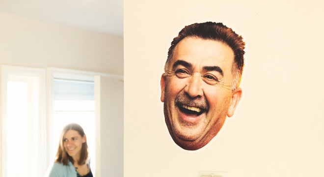 Wall decal of smiling face