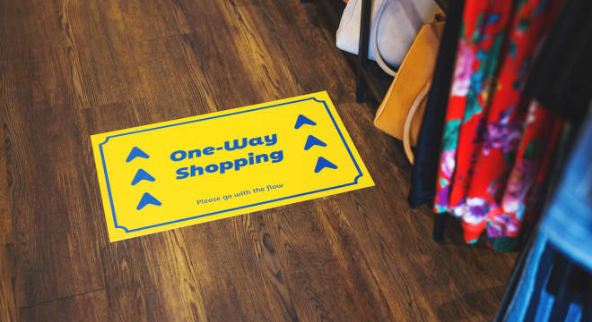 Custom floor stickers for directionsy