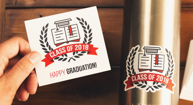 Kiss-cut custom graduation stickers