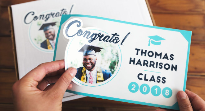 Graduation sticker with kiss-cut backing