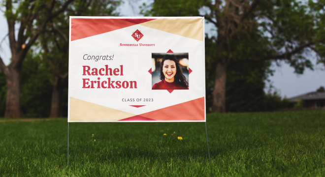 Custom graduation lawn sign for rachel