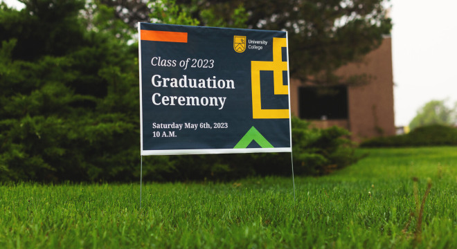 Custom yard sign for a graduation ceremony