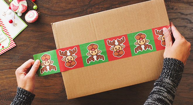 Holiday packaging tape