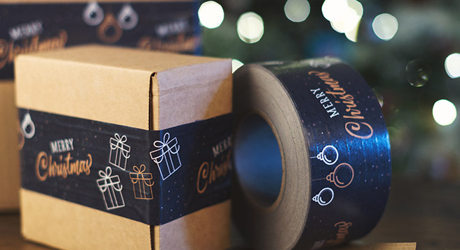 Custom holiday packaging tape