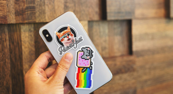 Custom iphone stickers with cats and nyan cat