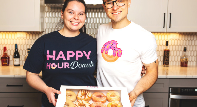 Logo t-shirts for Happy Hour Donuts