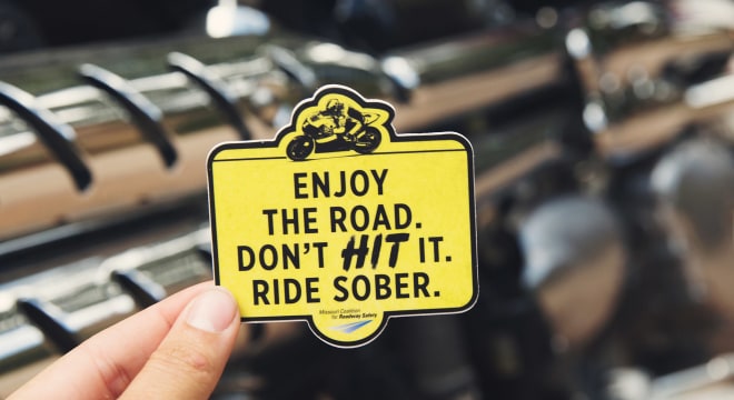 Motorcycle safety sticker