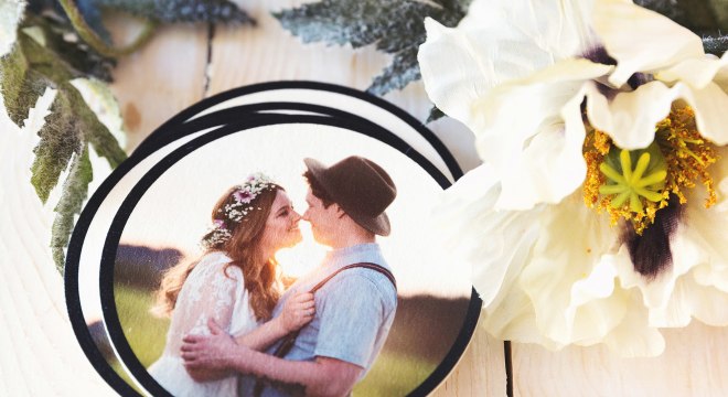 Custom photo coasters for weddings