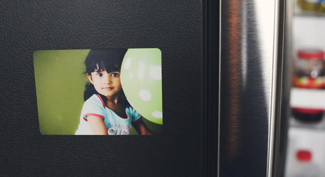 Custom photo magnet of a young girl