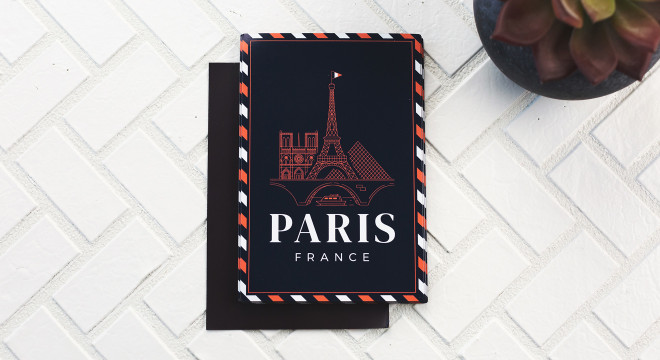 Paris rectangular personalized magnetic postcard