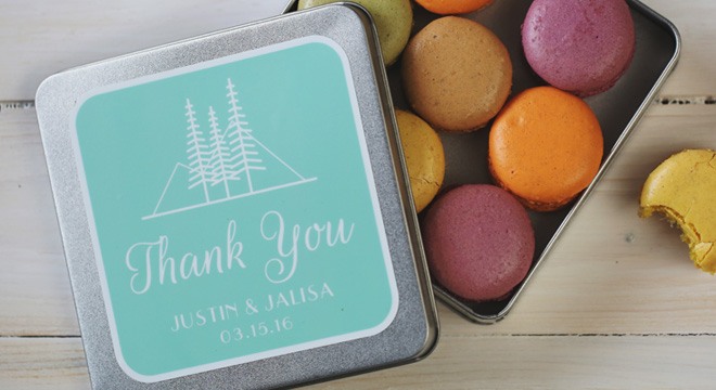 Thank you stickers to label wedding favors