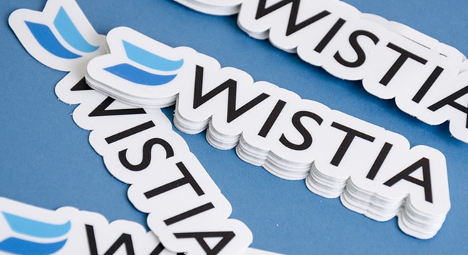 Custom logo sticker for Wistia