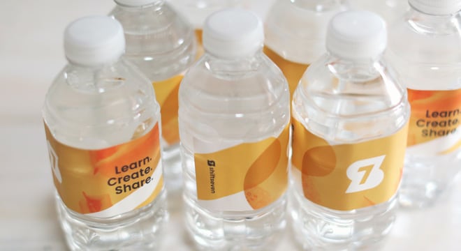 Custom water bottle labels for conference