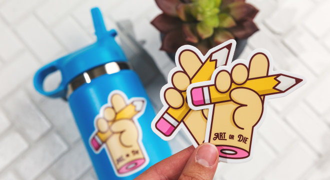 die cut custom water bottle stickers