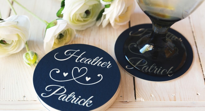 Custom wedding coasters