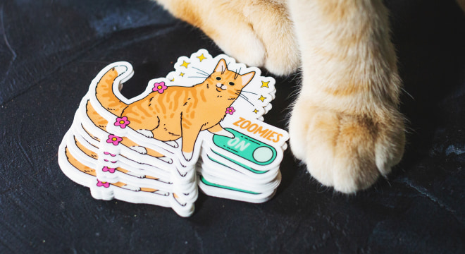 dog-shaped die cut stickers