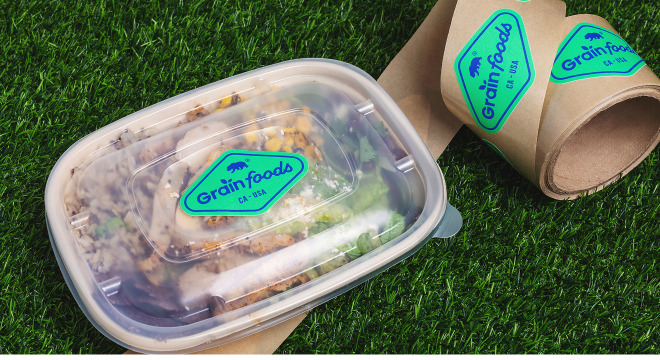 Paper labels on food packaging