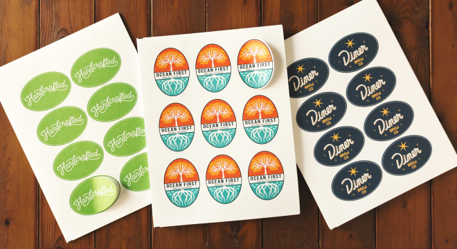 Sheets of custom oval labels