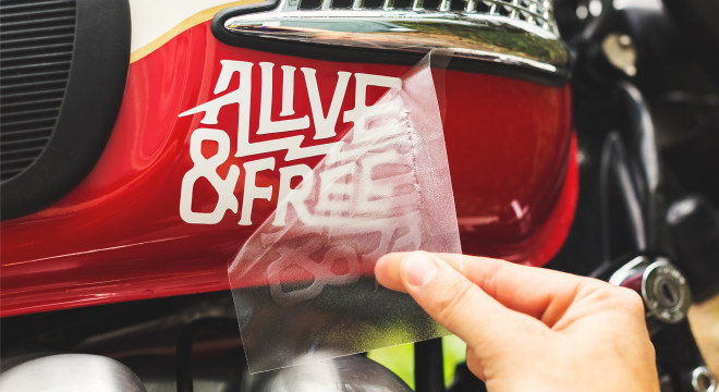 Custom shop motorcycle decals