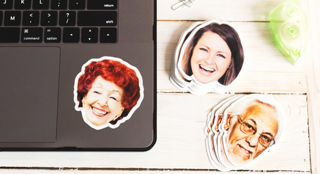 Custom face discount stickers