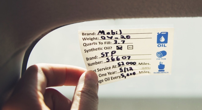 Oil change stickers Sticker Mule Canada