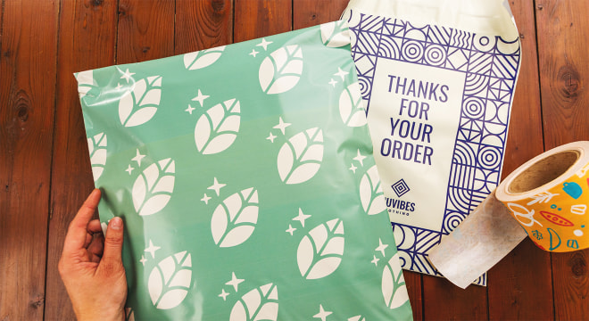 Custom printed poly mailers outlet
