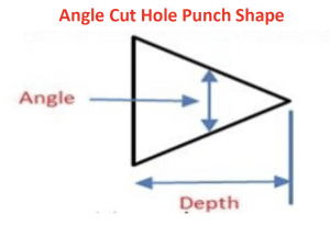 This punch provides angled corners for finished pouches.