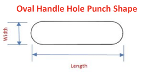 This punch provides a handle at top of bags typically found at clothing stores, etc.